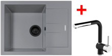 Sinks AMANDA 650 BL Nanogrey + MIX 3 P Nanoblack 